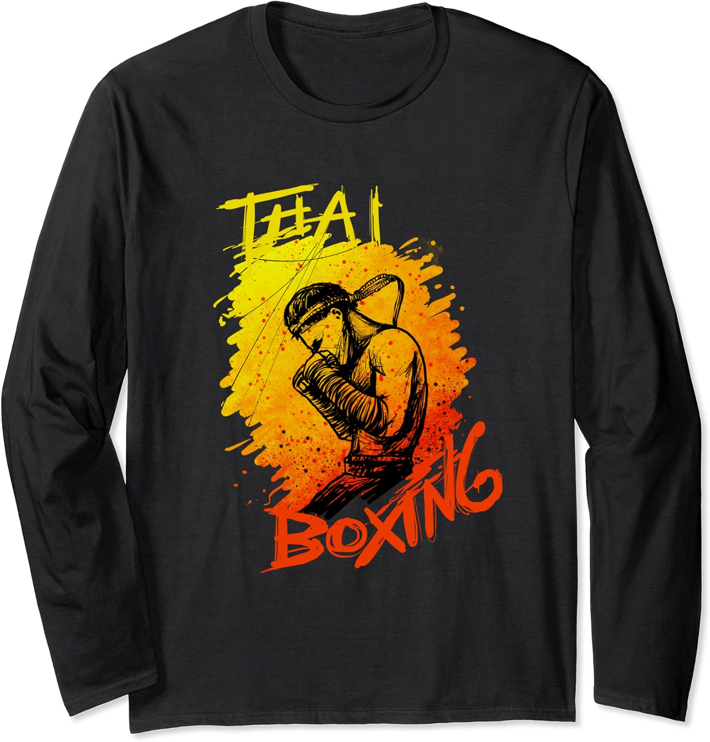Thai Boxing Muay Thai Martial Artist Long Sleeve TShirt Amazon.co.uk Fashion